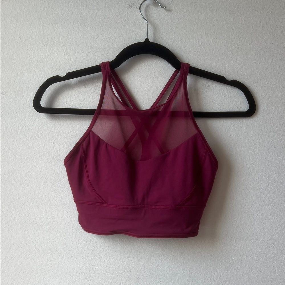 Lululemon Athletica Strappy Mesh Sports Bra - Burgundy
